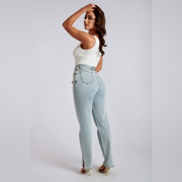 🏷️ NWT Meshki Pia Split Hem Jeans - Picture 2 of 9